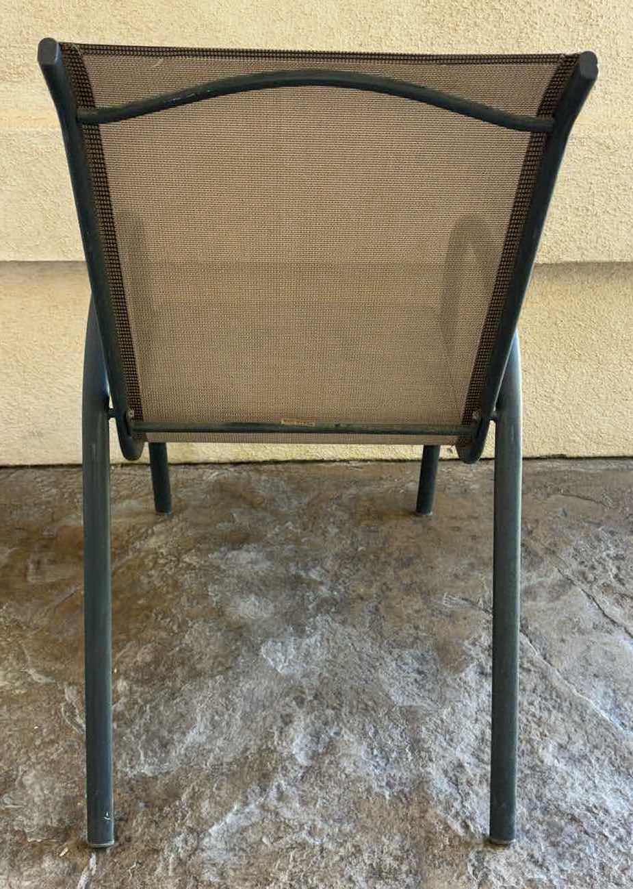 Photo 4 of STACKABLE STEEL SLING OUTDOOR PATIO DINING CHAIR SET OF 6, TAUPE