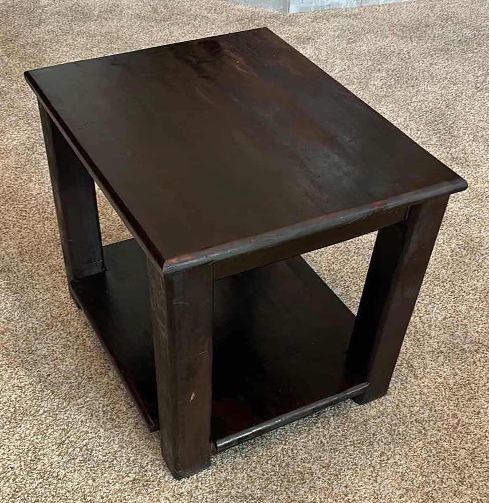 Photo 1 of SOLID WOOD END TABLE, ESPRESSO 19.5” X 24.25” H20”