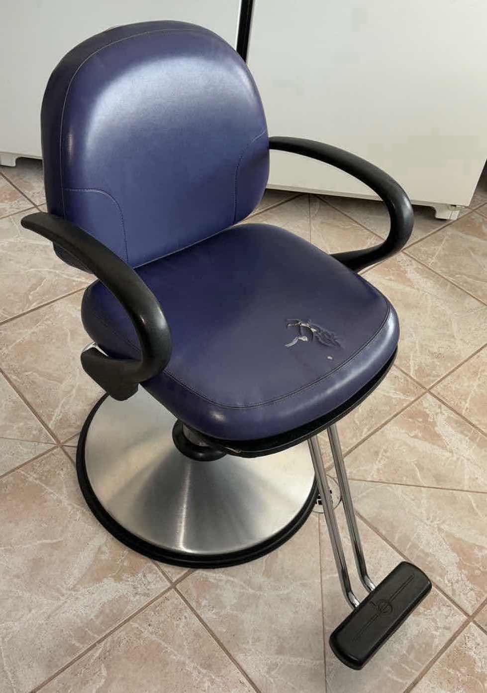 Photo 1 of BELVEDERE RV12 HAIR STYLING CHAIR W HYDRAULIC LIFT BASE, DEEP PHOENICIAN PURPLE