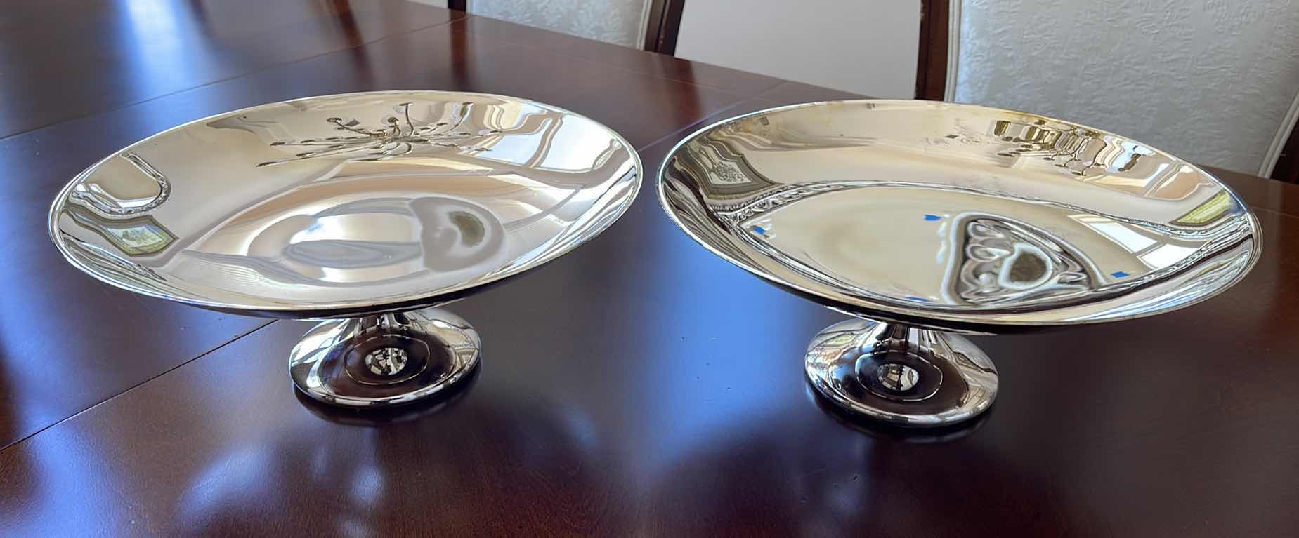 Photo 1 of 12.5” SILVER PLATED FOOTED COMPOTE STAND (2)