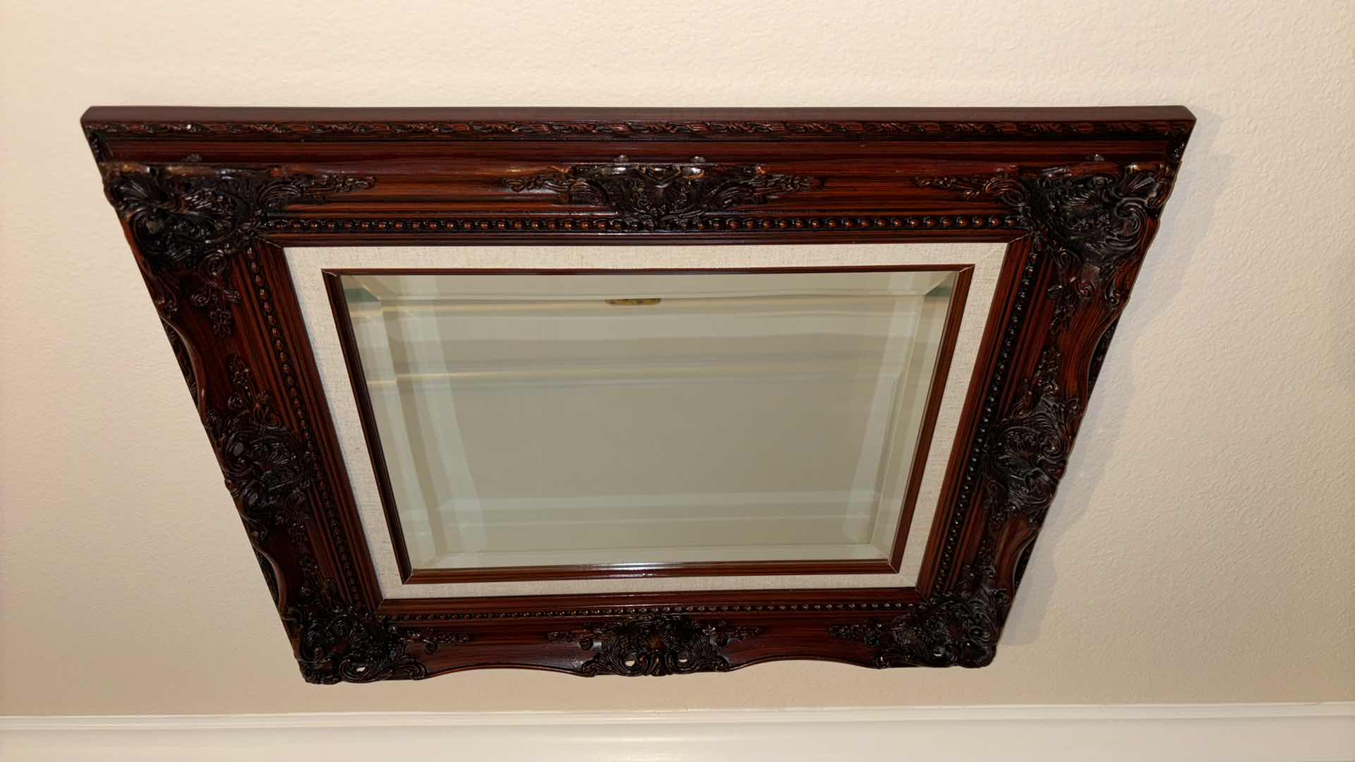 Photo 1 of MAHOGANY WOOD FRAMED MIRROR 1.75” X 20.25” H24.25”