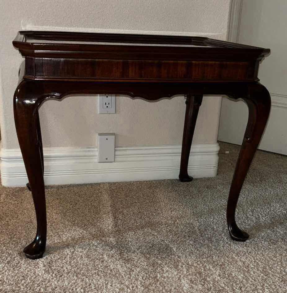 Photo 2 of MAHOGANY WOOD END TABLE 22” X 27” H23.25”