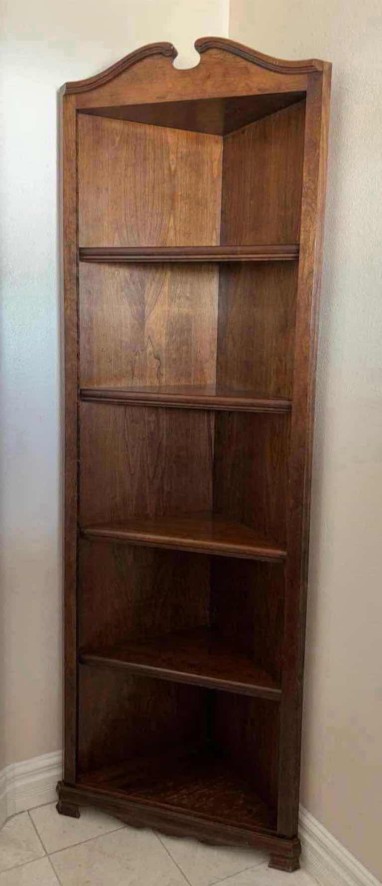 Photo 1 of 7’ VINTAGE FIVE SHELF CORNER BOOK CASE