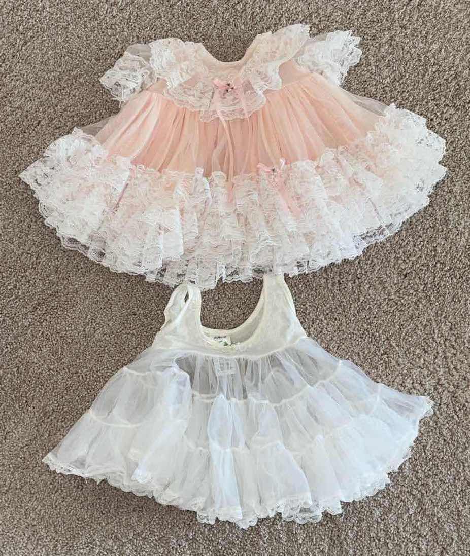 Photo 1 of HER MAJESTY TODDLER SLIP & LACE DRESS CHILD SIZE 24 MO