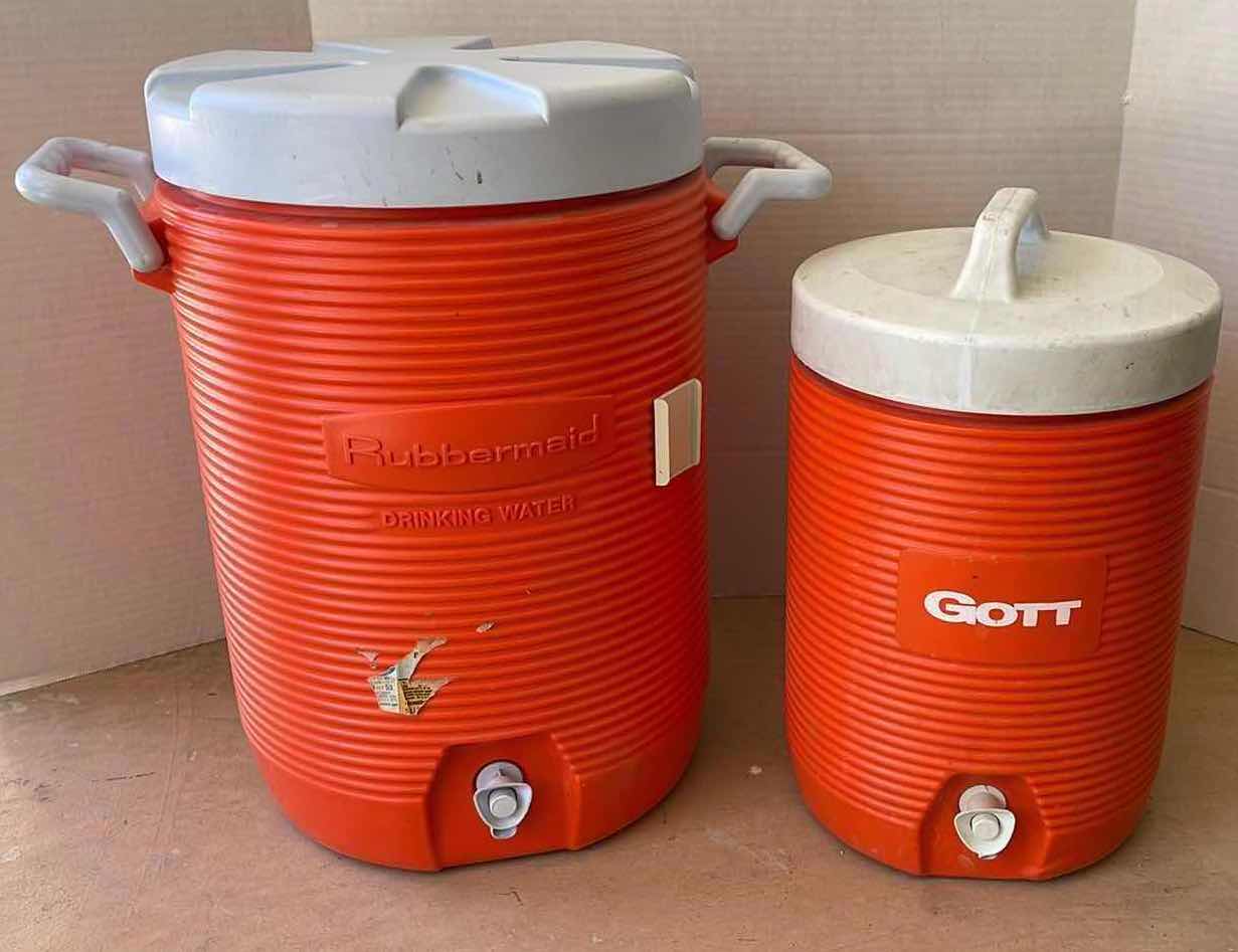 Photo 1 of RUBBERMAID 5 GALLON & GOTT 2 GALLON WATER COOLERS (2) 