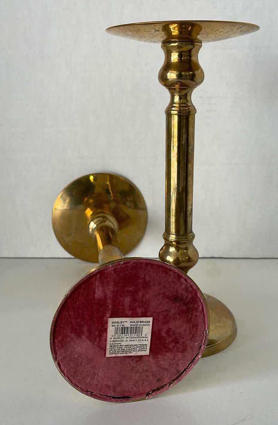 Photo 2 of HOSLEY SOLID BRASS CANDLE STICK (2)