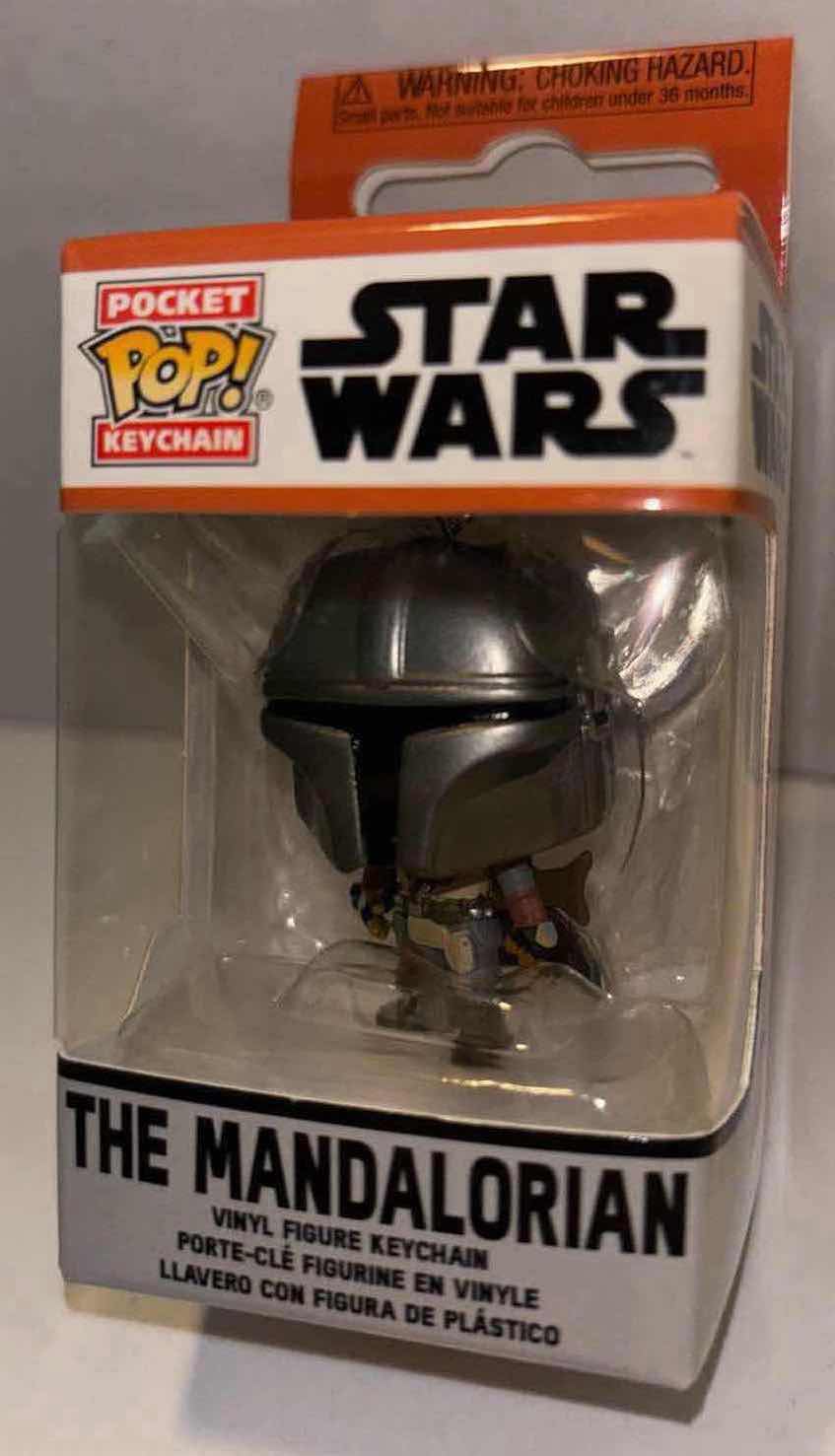 Photo 3 of NEW 2-PACK FUNKO POP! STAR WARS POCKET POP VINYL FIGURE KEYCHAIN, “MANDALORIAN W BLASTER” & “MANDALORIAN”