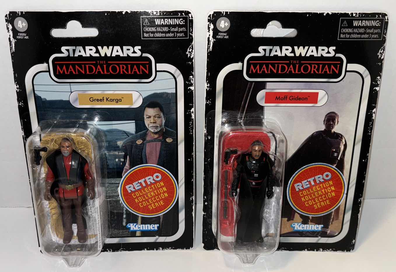 Photo 1 of NEW 2-PACK HASBRO KENNER STAR WARS THE RETRO COLLECTION ACTION FIGURE &
ACCESSORIES, THE
MANDALORIAN- “GREEF KARGA & MOFF GIDEON”