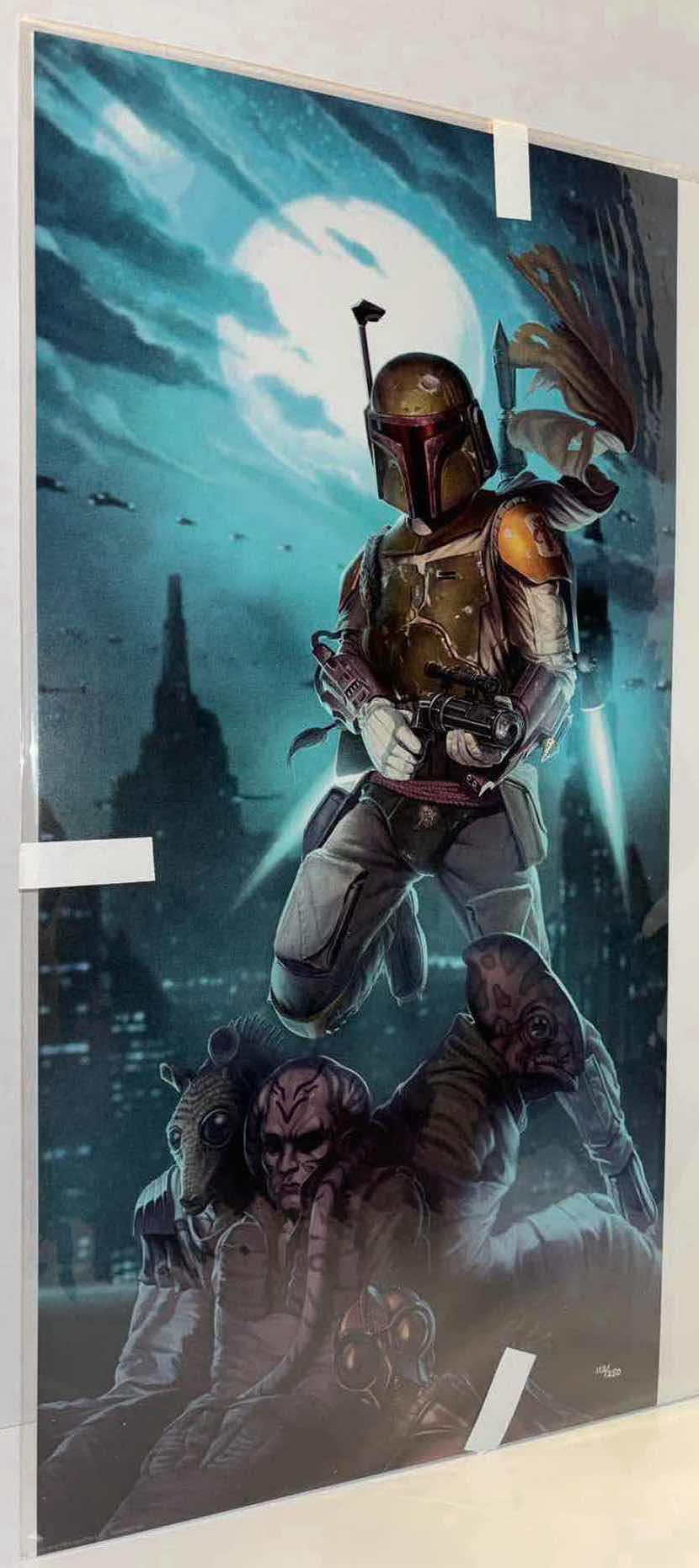 Photo 2 of NEW ACME ARCHIVES DIRECT STAR WARS “BOUNTY ACQUIRED” BY LUCAS DURHAM 12” X 24” LITHOGRAPH UNFRAMED PRINT, INCLUDES CERTIFICATE OF AUTHENTICITY (#112 OF 250)