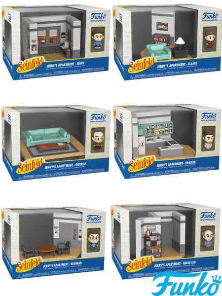 Photo 1 of NEW 6-PACK COMPLETE SET FUNKO MINI MOMENTS, SEINFELD JERRY’S APARTMENT “ELAINE, GEORGE, JERRY, KRAMER, NEWMAN & UNCLE LEO”