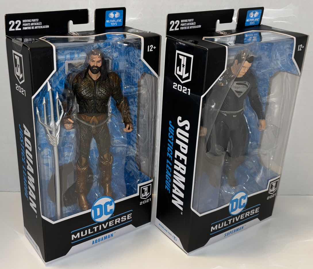 Photo 1 of NEW 2-PACK MCFARLANE TOYS DC MULTIVERSE ACTION FIGURE & ACCESSORIES, JUSTICE LEAGUE: "AQUAMAN" & “SUPERMAN”