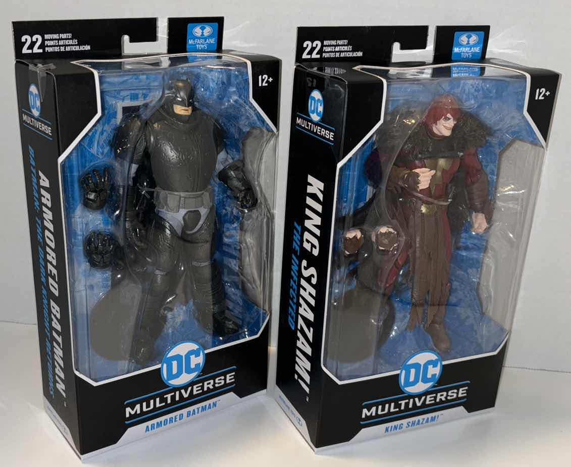 Photo 1 of NEW MCFARLANE TOYS DC MULTIVERSE ACTION FIGURE & ACCESSORIES, “ARMORED BATMAN” & “KING SHAZAM!”