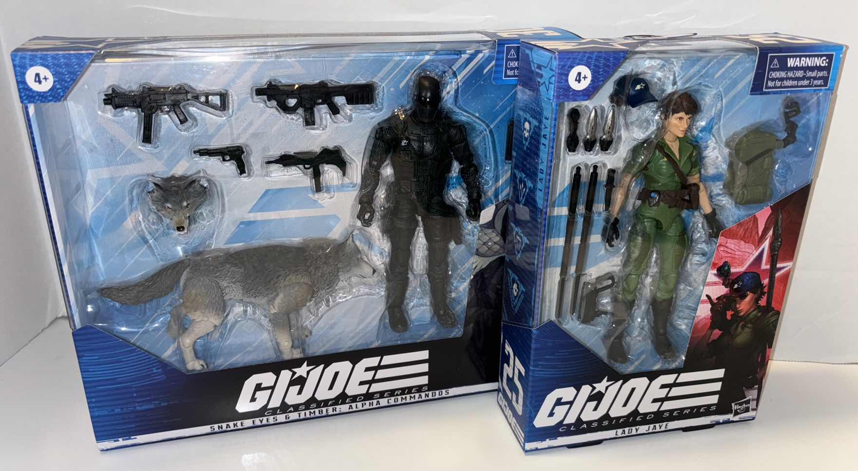 Photo 1 of NEW 2-PACK HASBRO G.I. JOE CLASSIFIED SERIES #30 "SNAKE EYES & TIMBER: ALPHA COMMANDOS" & #25 “LADY JAYE” ACTION FIGURE & ACCESSORIES