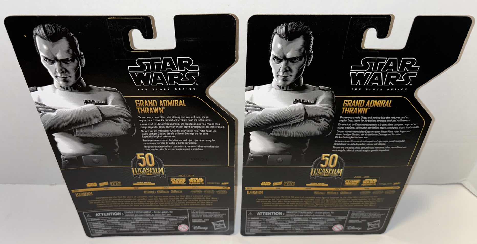 Photo 3 of NEW 2-PACK HASBRO KENNER STAR WARS THE BLACK SERIES ARCHIVE 50TH ANNIVERSARY 6” ACTION FIGURE & ACCESSORIES “GRAND ADMIRAL THRAWN”