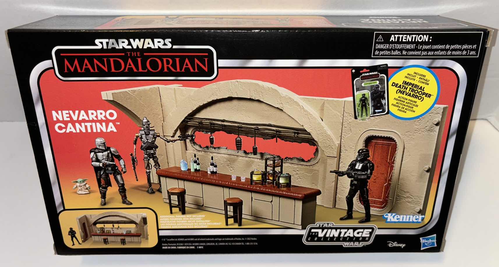 Photo 2 of NEW 2-PACK BUNDLE HASBRO KENNER STAR WARS THE VINTAGE COLLECTION, THE MANDALORIAN “NEVARRO CANTINA” PLAYSET INCLUDES IMPERIAL DEATH TROOPER 4” ACTION FIGURE & “THE MANDALORIAN” ACTION FIGURE & ACCESSORIES (4” FIGURE)