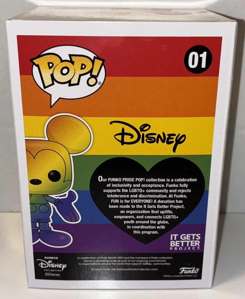 Photo 3 of NEW FUNKO POP! DISNEY PRIDE VINYL FIGURE, #01 “MICKEY MOUSE”