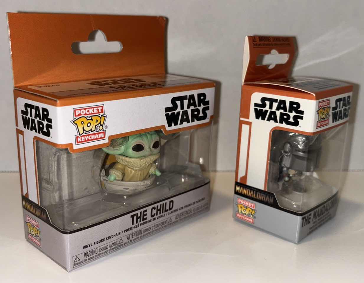 Photo 2 of NEW 2-PACK FUNKO POP! POCKET POP STAR WARS KEYCHAINS, “THE  CHILD” & “THE MANDALORIAN”