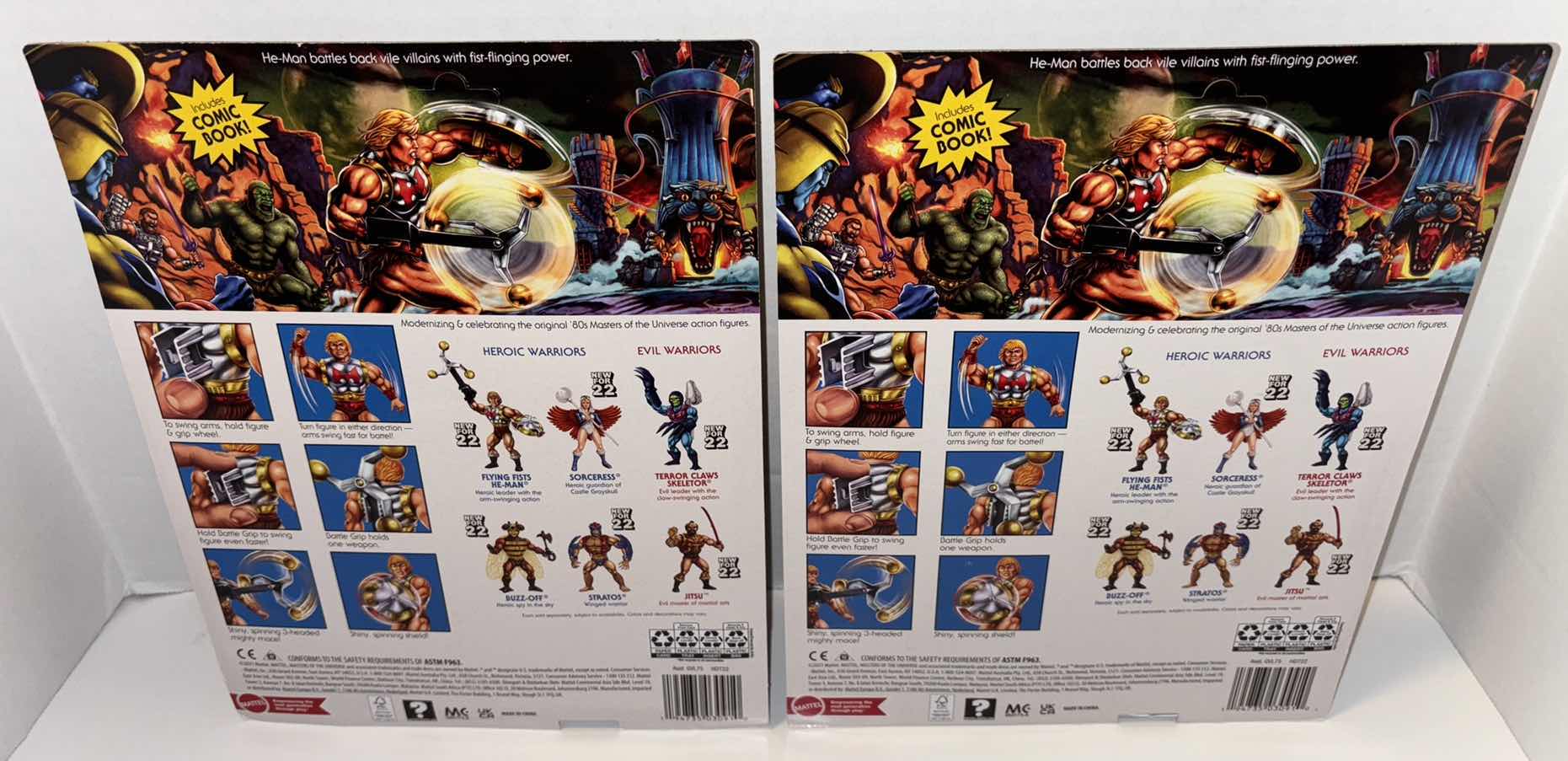 Photo 2 of NEW 2-PACK MATTEL MASTERS OF THE UNIVERSE ORIGINS DELUXE ACTION FIGURE SET, “FLYING FISTS HE-MAN”