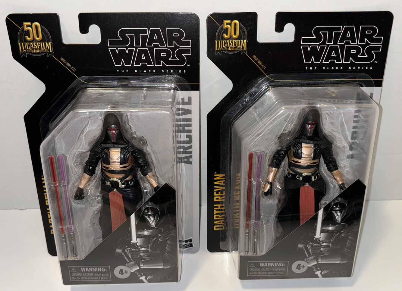 Photo 1 of NEW 2-PACK HASBRO STAR WARS THE BLACK SERIES 50TH ANNIVERSARY ARCHIVE ACTION FIGURE & ACCESSORIES, “DARTH REVAN”