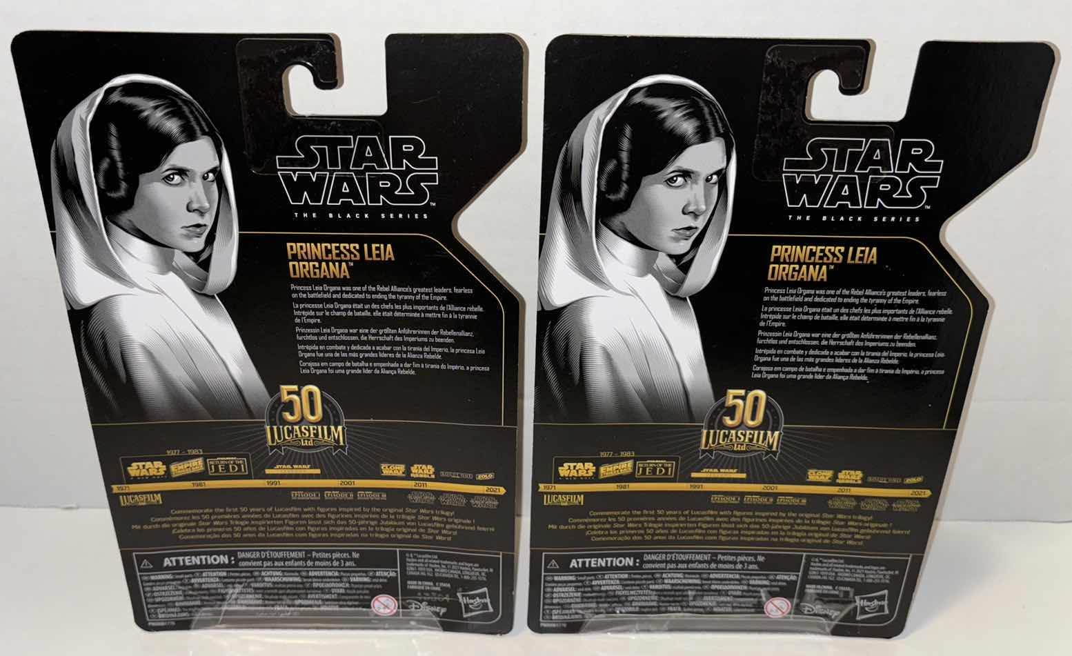 Photo 2 of NEW 2-PACK HASBRO STAR WARS THE BLACK SERIES 50TH ANNIVERSARY ARCHIVE ACTION FIGURE & ACCESSORIES, “PRINCESS LEIA ORGANA”