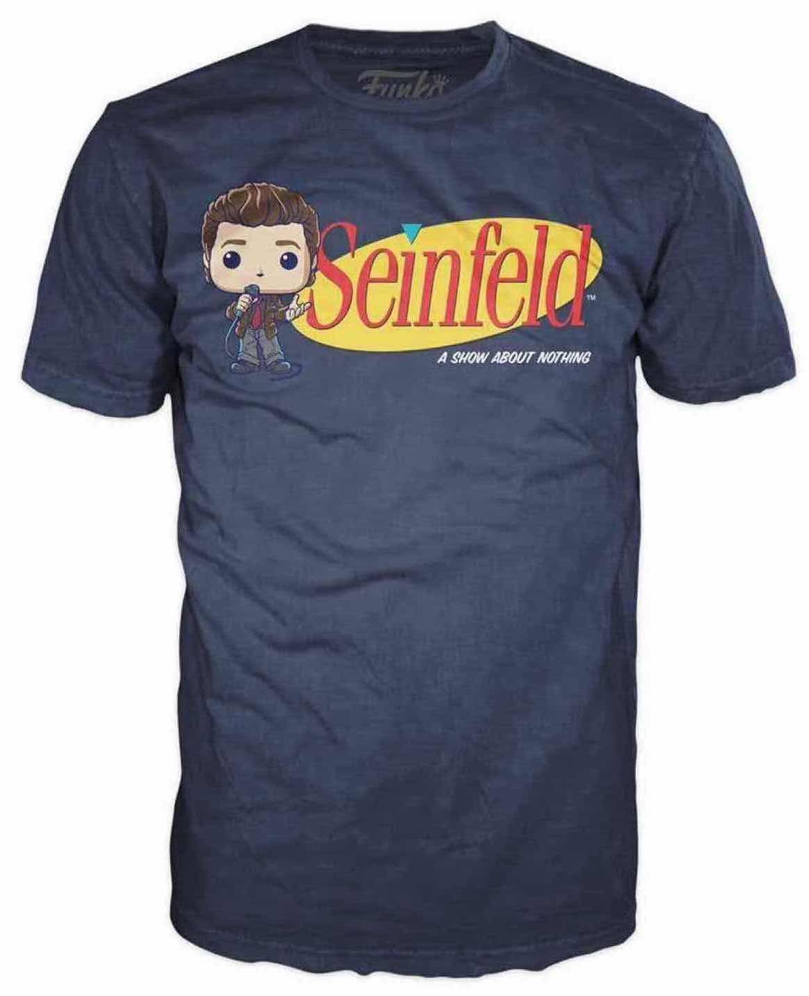 Photo 3 of NEW 2-PACK VARIETY BUNDLE FUNKO POP! SEINFELD TEE “KRAMER & SEINFELD LOGO” T-SHIRTS  (COLOR: SPORTS GREY & NAVY, SIZES: 2X)