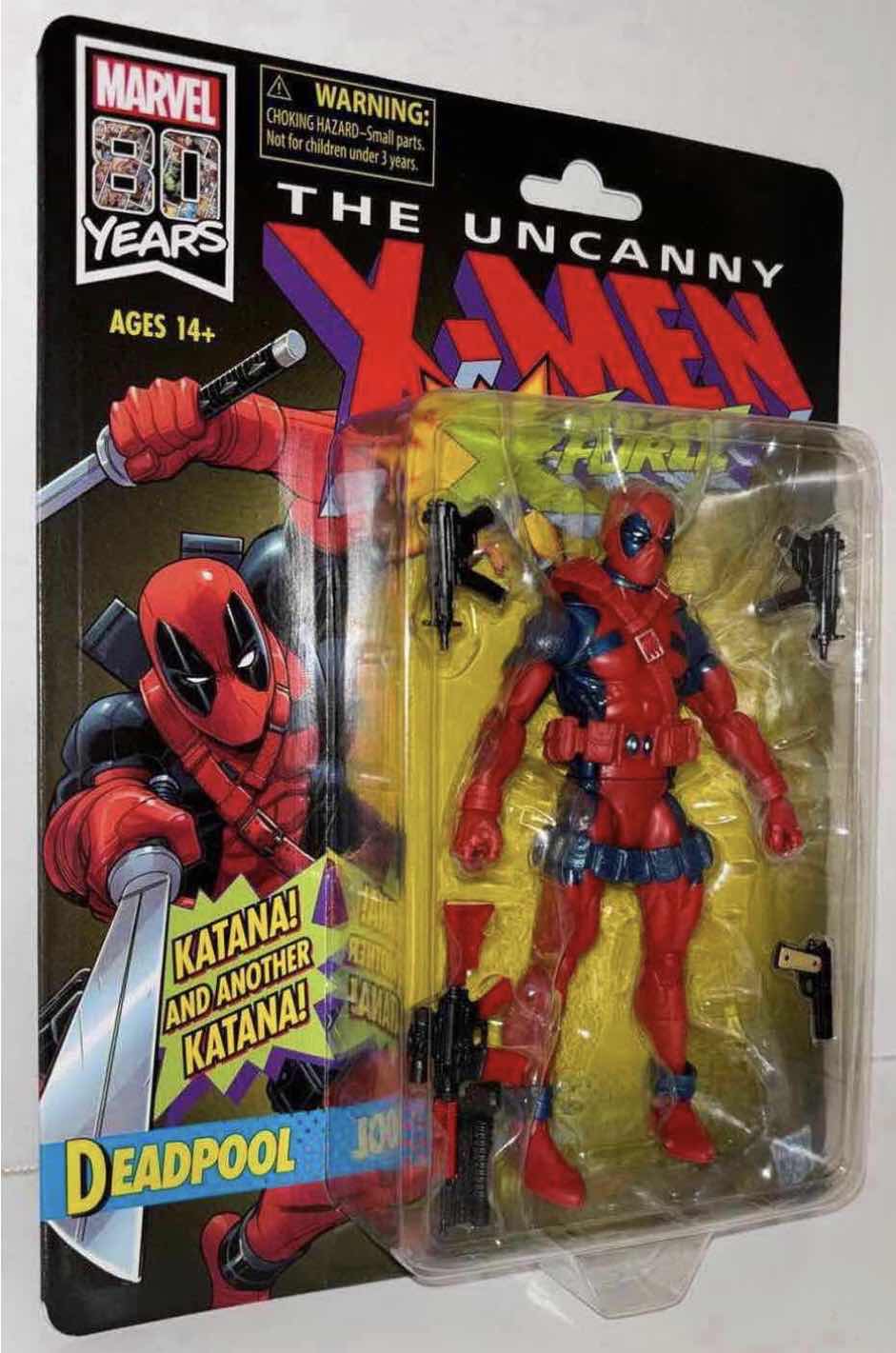 Photo 3 of NEW HASBRO RETRO MARVEL 80TH ANNIVERSARY COLLECTION, THE UNCANNY X-MEN X-FORCE ACTION FIGURE, "DEADPOOL"