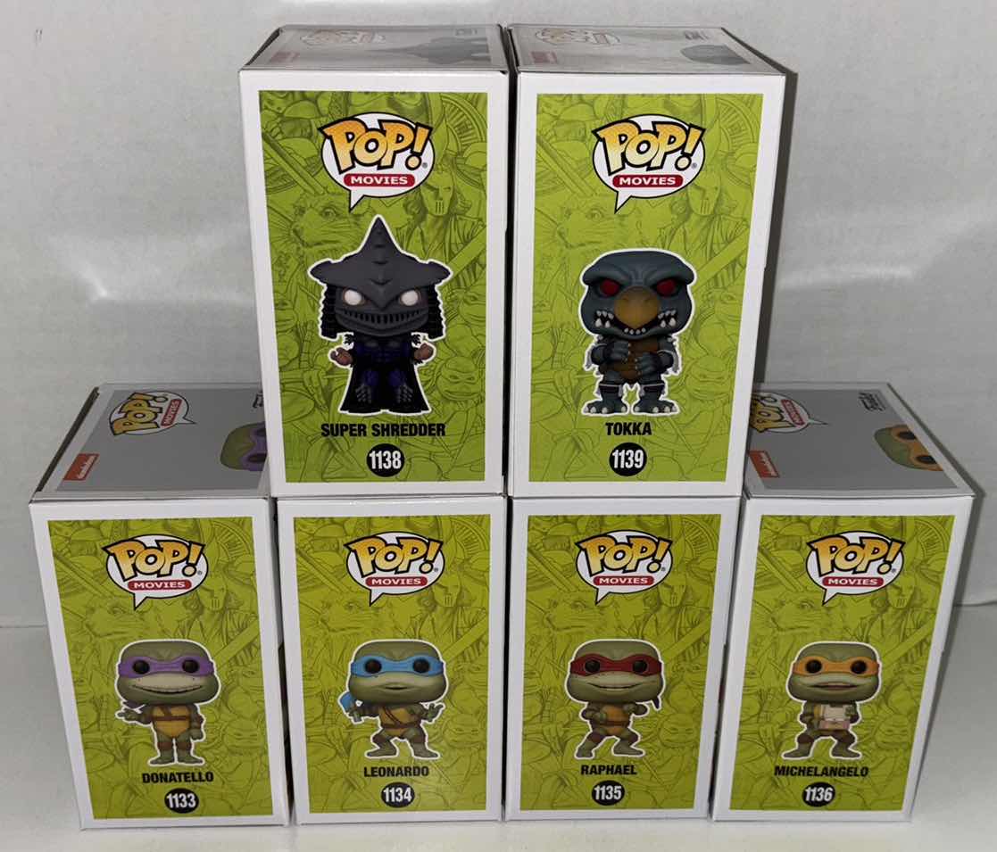 Photo 2 of NEW 6-PACK ASSORTED TEENAGE MUTANT NINJA TURTLES FUNKO POP! VINYL FIGURES, #1133, 1134, 1135, 1136, 1138, 1139