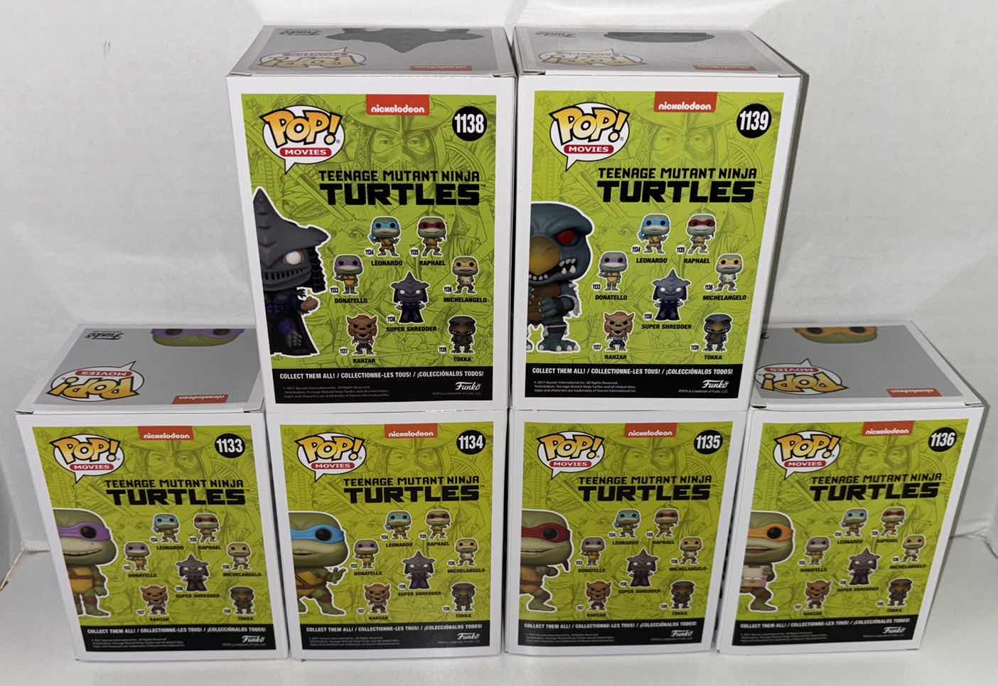 Photo 3 of NEW 6-PACK ASSORTED TEENAGE MUTANT NINJA TURTLES FUNKO POP! VINYL FIGURES, #1133, 1134, 1135, 1136, 1138, 1139