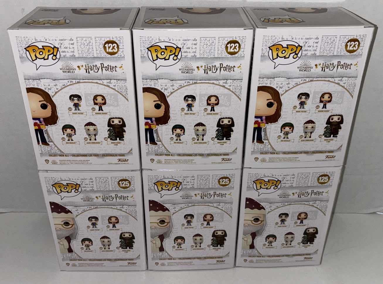 Photo 3 of NEW 6-PACK ASSORTED HARRY POTTER FUNKO POP! VINYL FIGURES, #123 HERMIONE GRANGER (3) & #125 ALBUS DUMBLEDORE (3)