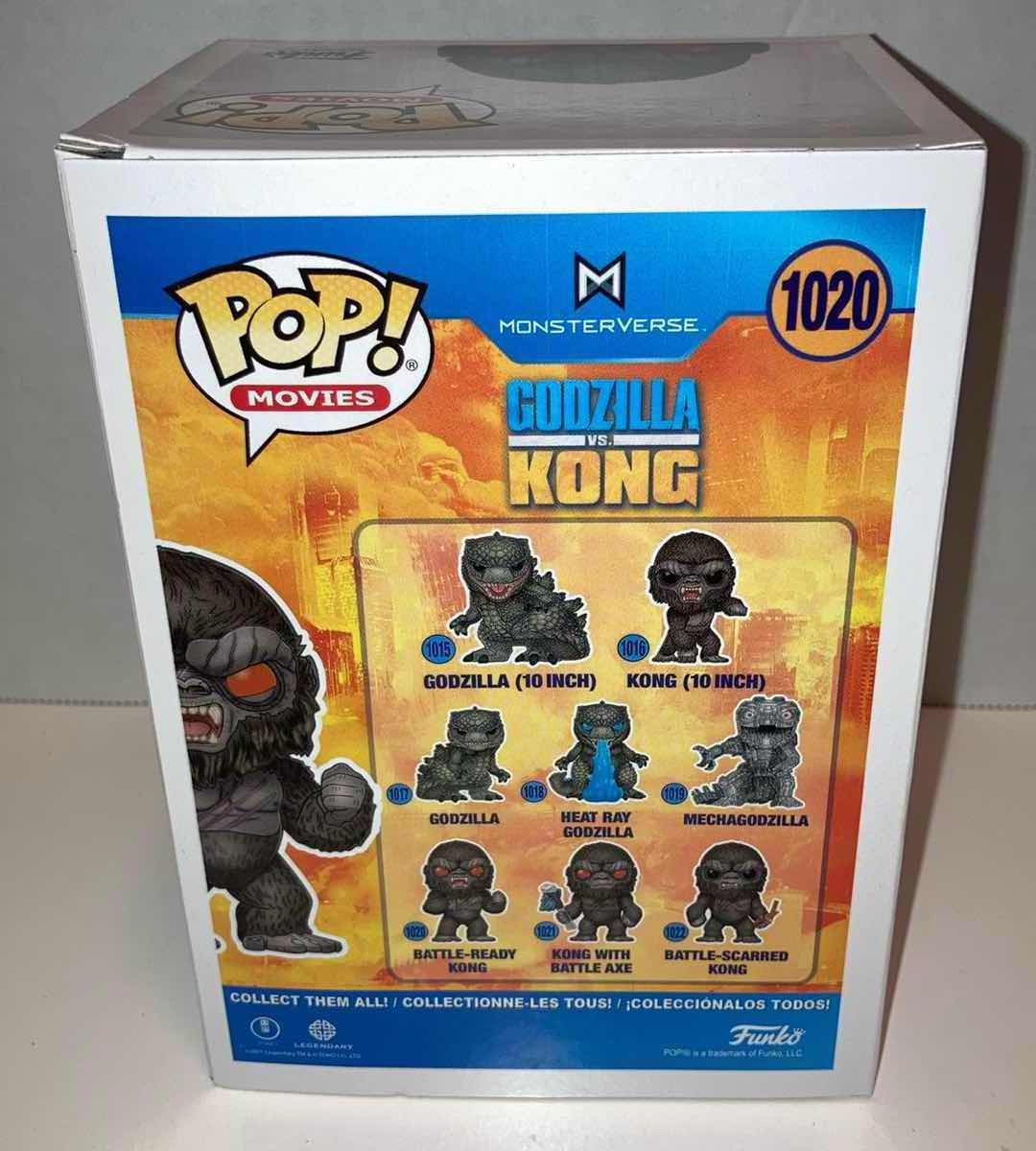 Photo 4 of NEW 6-PACK FUNKO POP! GODZILLA VS KONG VINYL FIGURE, #1020 BATTLE- READY KONG