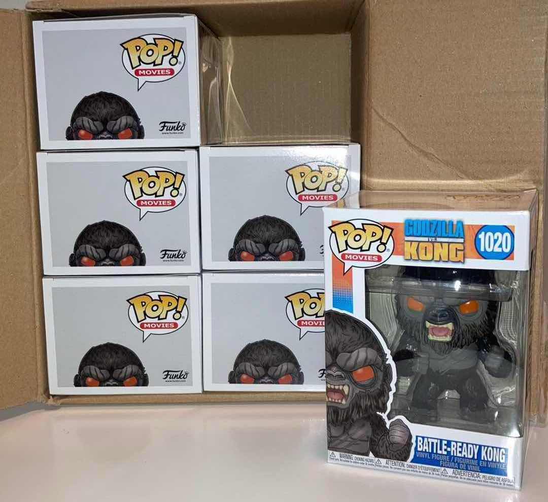 Photo 1 of NEW 6-PACK FUNKO POP! GODZILLA VS KONG VINYL FIGURE, #1020 BATTLE- READY KONG