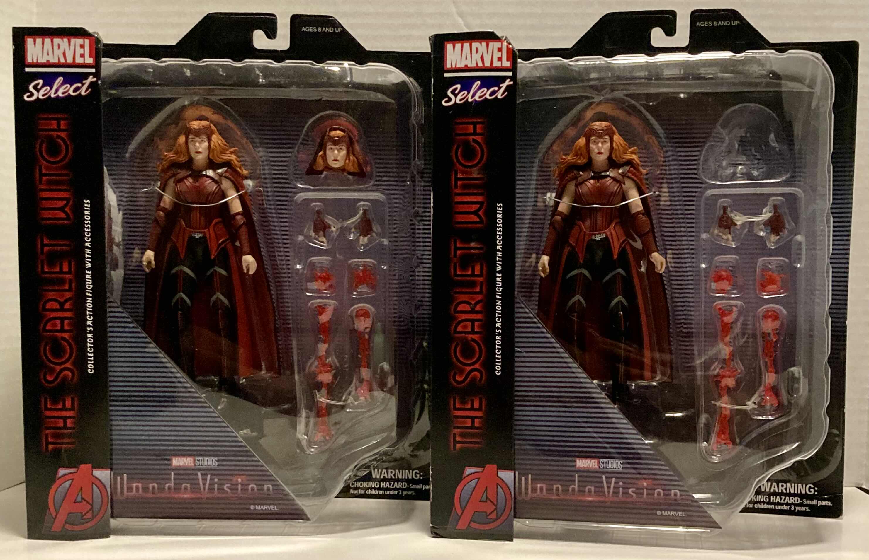 Photo 1 of NEW 2-PACK DIAMOND SELECT TOYS MARVEL SELECT WANDA VISION COLLECTOR'S ACTION FIGURE & ACCESSORIES, "THE SCARLET WITCH"