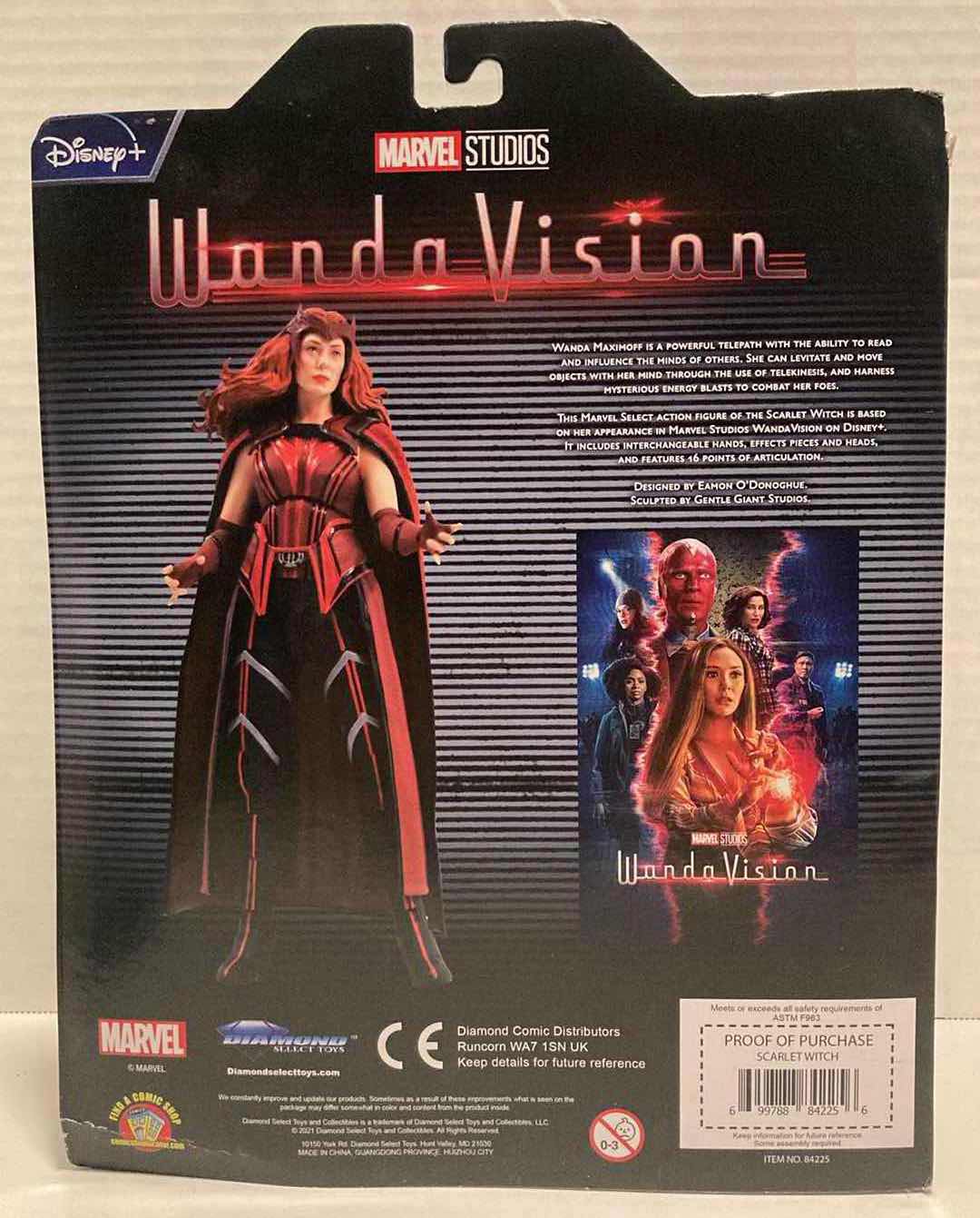 Photo 2 of NEW DIAMOND SELECT TOYS MARVEL SELECT WANDA VISION COLLECTOR'S ACTION FIGURE & ACCESSORIES, "THE SCARLET WITCH"