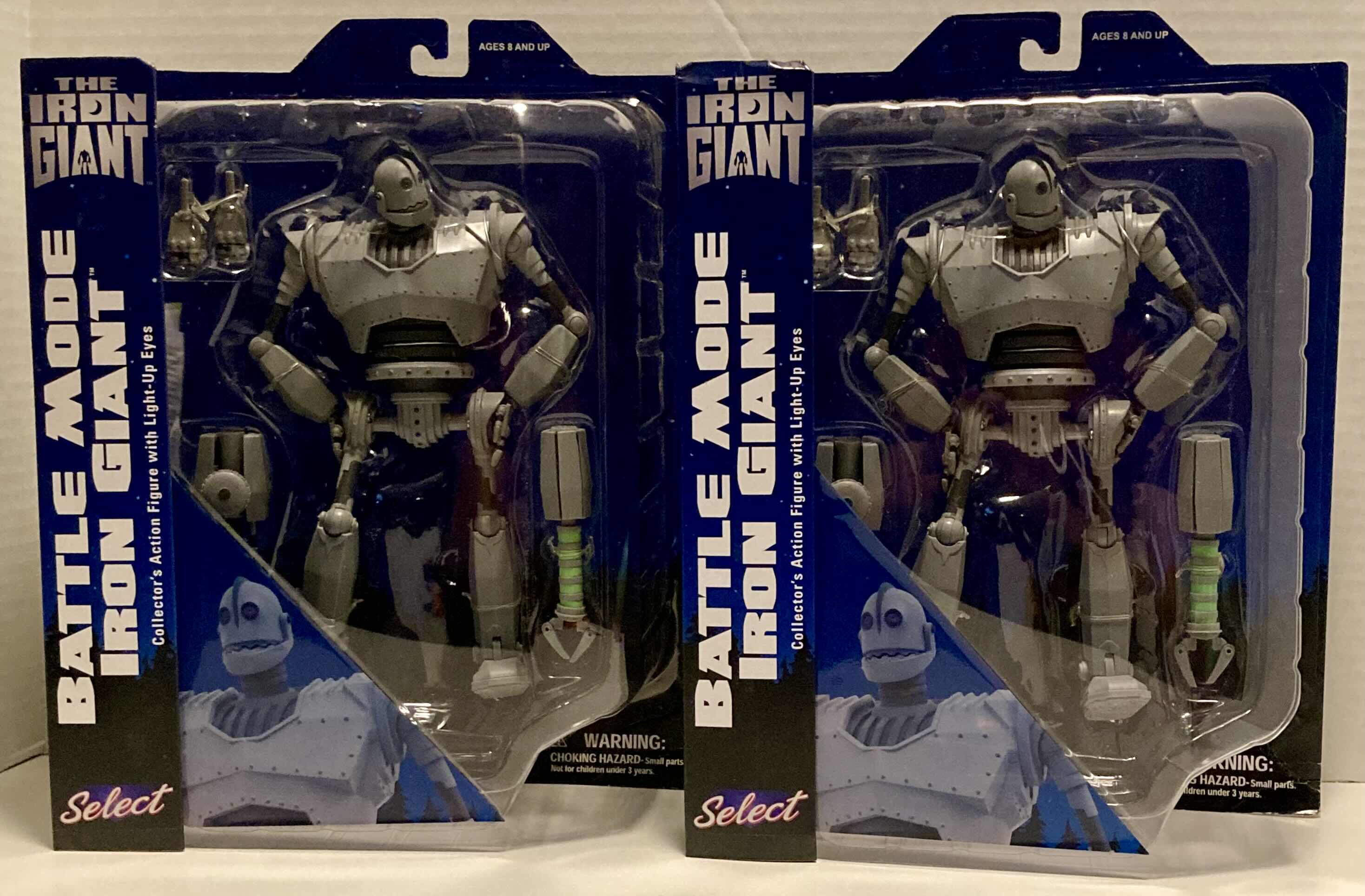 Photo 1 of NEW 2-PACK DIAMOND SELECT TOYS BATTLE MODE IRON GIANT ACTION FIGURE W ACCESSORIES 