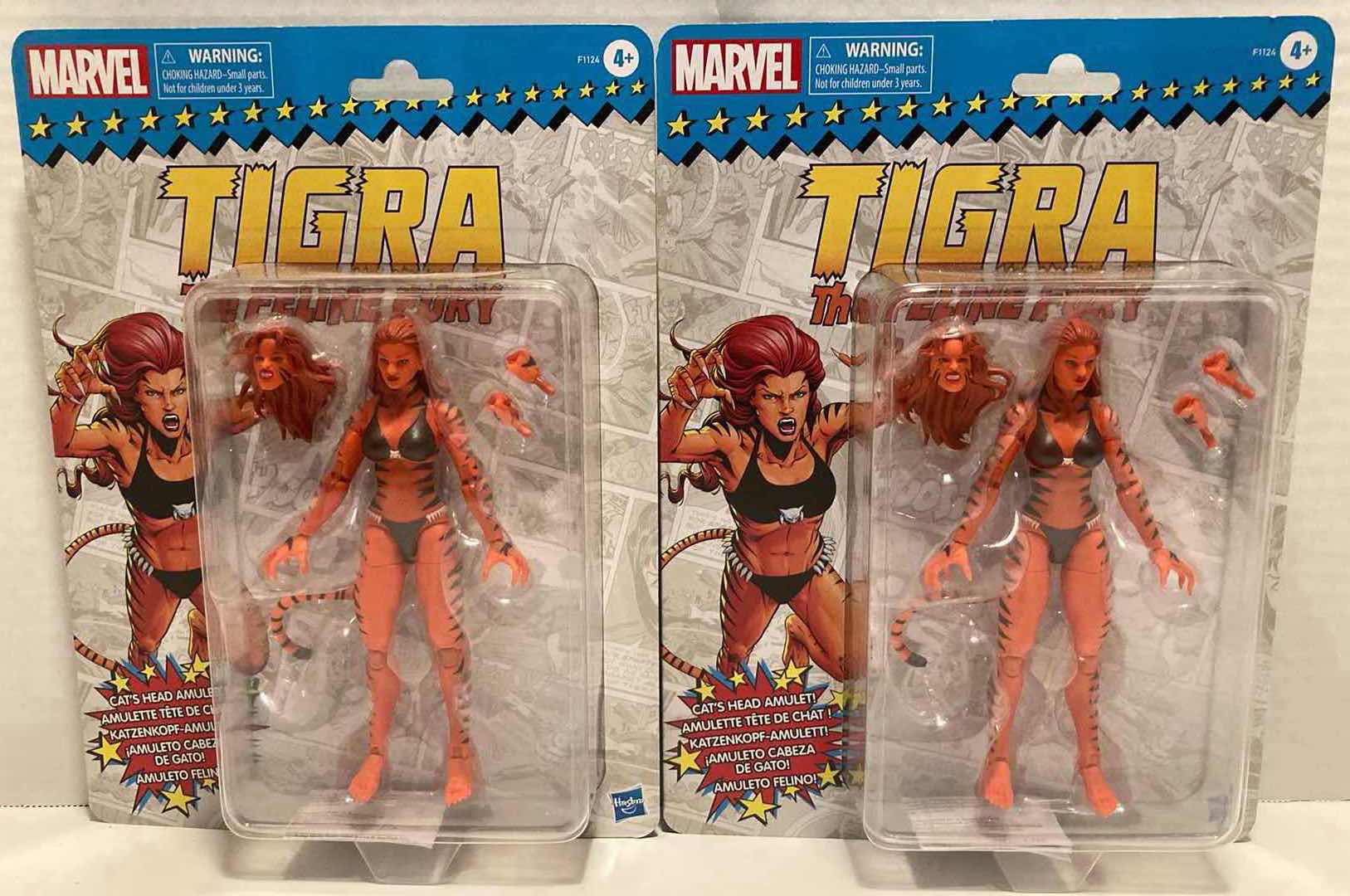 Photo 1 of NEW 2-PACK HASBRO MARVEL TIGRA THE FELINE FURY ACTION FIGURE W ACCESSORIES 