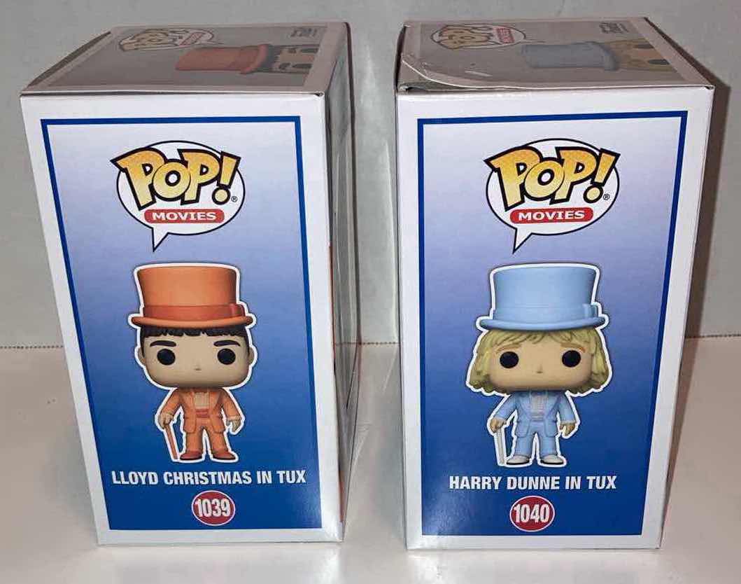 Photo 2 of NEW 2-PACK FUNKO POP! DUMB & DUMBER VINYL FIGURE, #1039 LLOYD CHRISTMAS IN TUX & #1040 HARRY DUNNE IN TUX