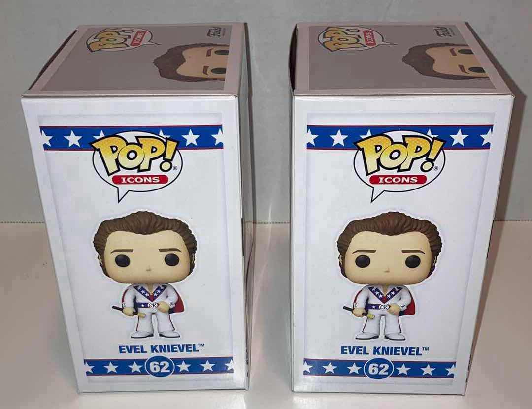 Photo 2 of NEW 2-PACK FUNKO POP! EVEL VINYL FIGURE, #62 EVEL KNIEVEL