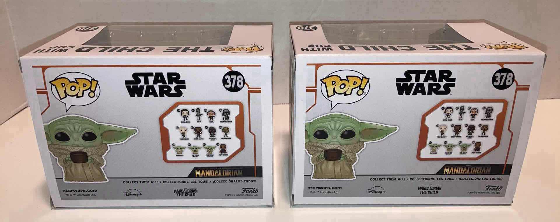 Photo 3 of NEW 2-PACK FUNKO POP! STAR WARS BOBBLE-HEAD FIGURE, #378 THE CHILD W CUP