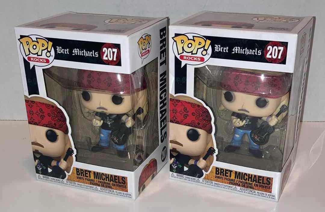 Photo 1 of NEW 2-PACK FUNKO POP! BRET MICHAELS VINYL FIGURE, #207 BRET MICHAELS