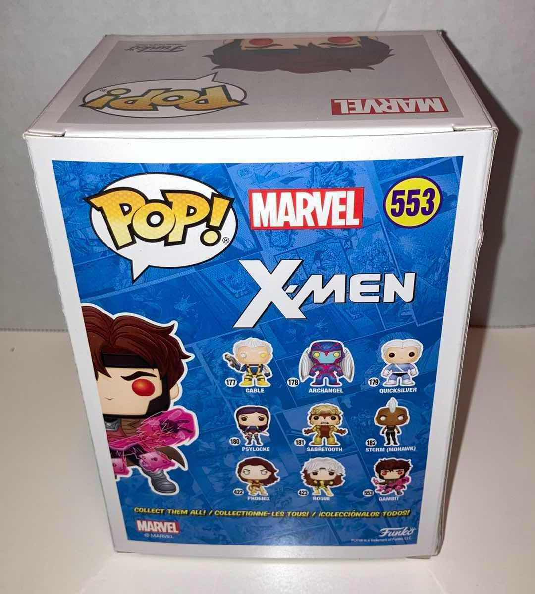 Photo 3 of NEW FUNKO POP! X-MEN BOBBLE-HEAD FIGURE, #553 GAMBIT (GLOW IN THE DARK)