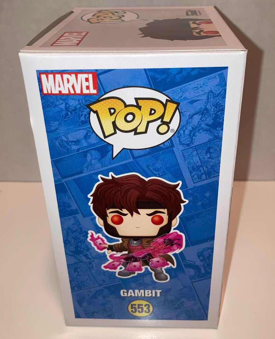 Photo 2 of NEW FUNKO POP! X-MEN BOBBLE-HEAD FIGURE, #553 GAMBIT (GLOW IN THE DARK)