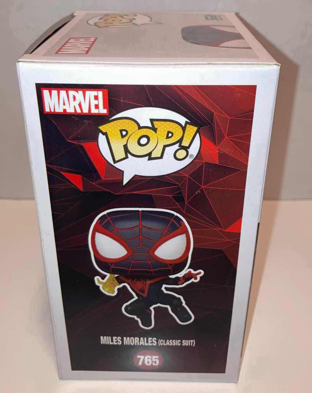 Photo 2 of NEW FUNKO POP! MARVEL BOBBLE-HEAD FIGURE, #765 MILES MORALES (CLASSIC SUIT)