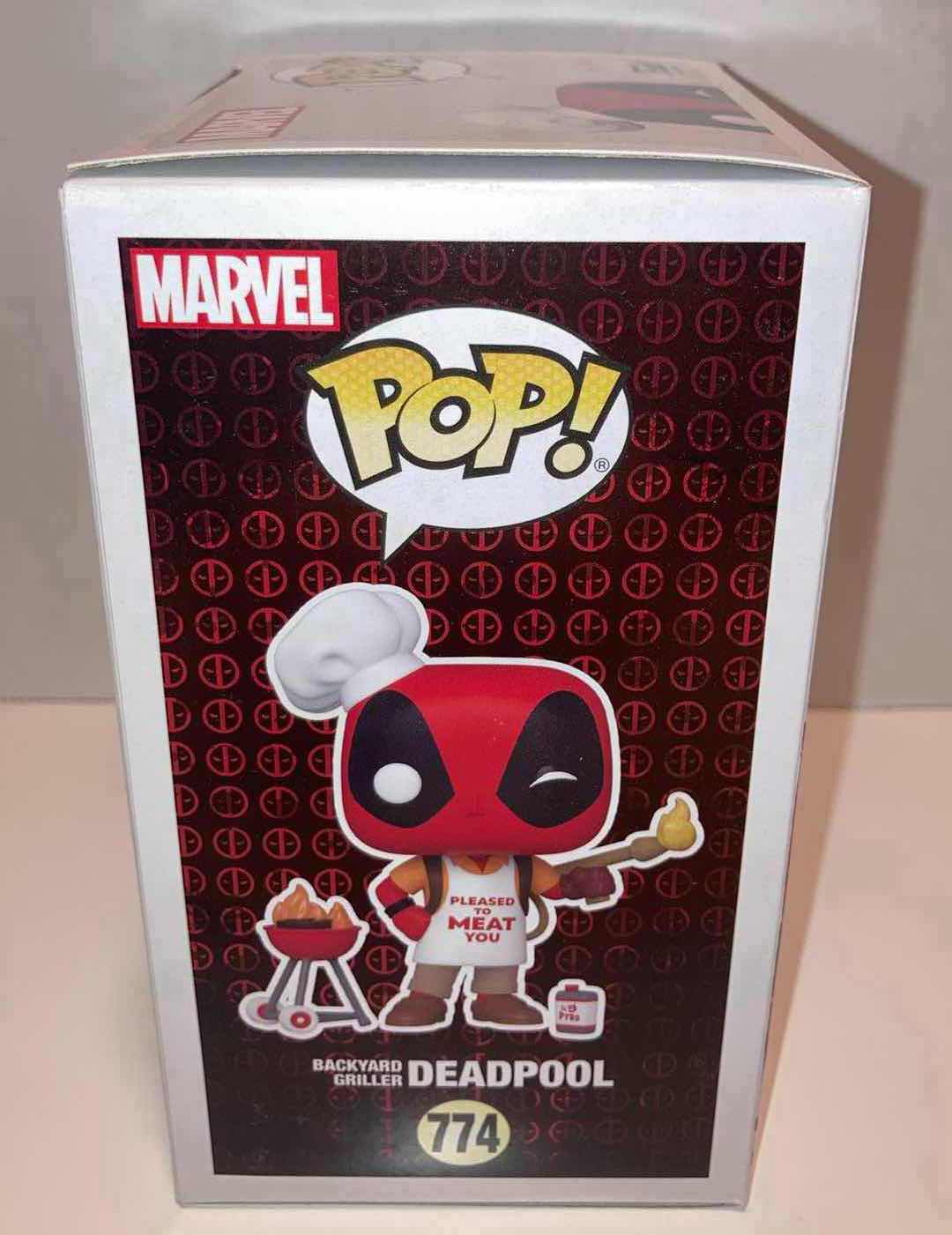 Photo 2 of NEW FUNKO POP! MARVEL BOBBLE-HEAD FIGURE, #774 BACKYARD GRILLER DEADPOOL