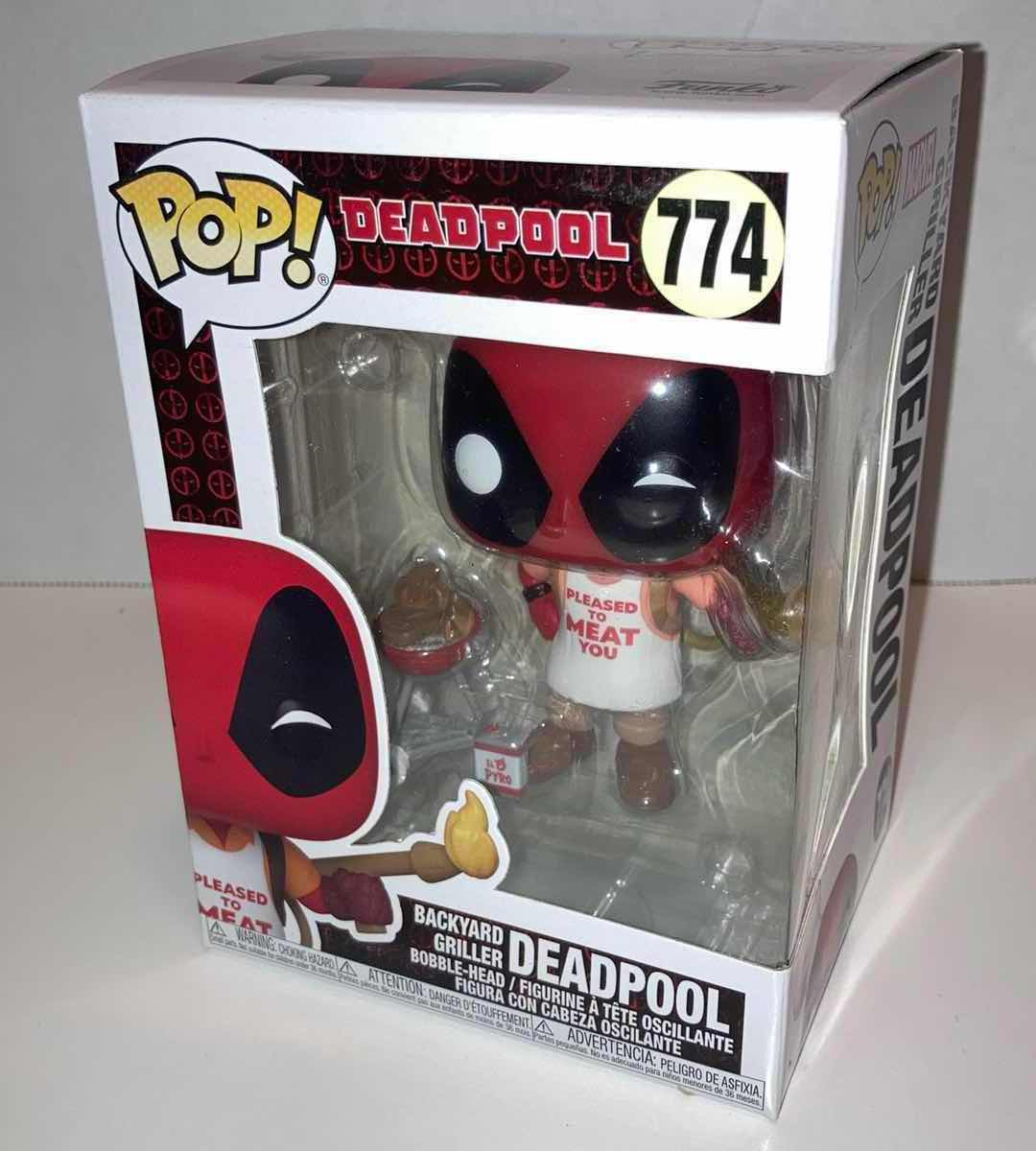 Photo 1 of NEW FUNKO POP! MARVEL BOBBLE-HEAD FIGURE, #774 BACKYARD GRILLER DEADPOOL