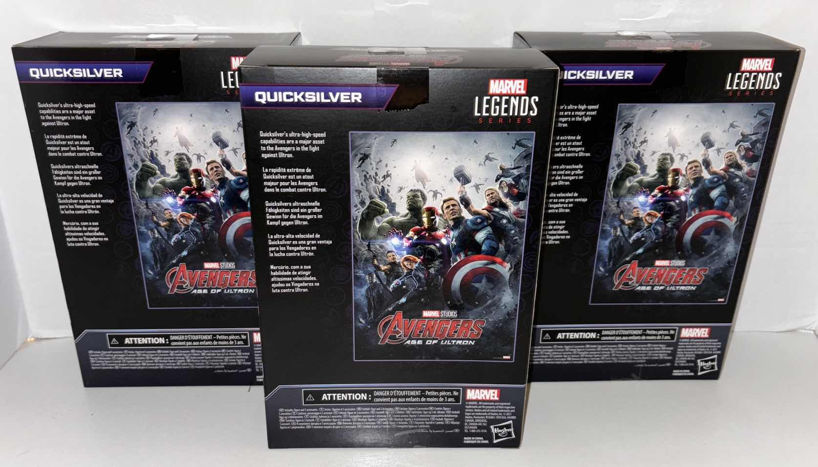 Photo 2 of NEW 3-PACK HASBRO
LEGENDS SERIES AVENGERS AGE OF ULTRON ACTION FIGURE & ACCESSORIES, THE INFINITY SAGA
"QUICKSILVER"