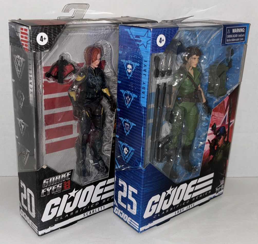 Photo 1 of NEW 2-PACK HASBRO G.I. JOE CLASSIFIED SERIES #20 "SCARLETT" & #25 “LADY JAYE” ACTION FIGURES & ACCESSORIES