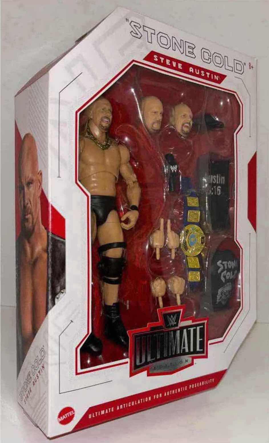 Photo 1 of NEW MATTEL WWE ULTIMATE EDITION ACTION FIGURE & ACCESSORIES, "STONE COLD STEVE AUSTIN"