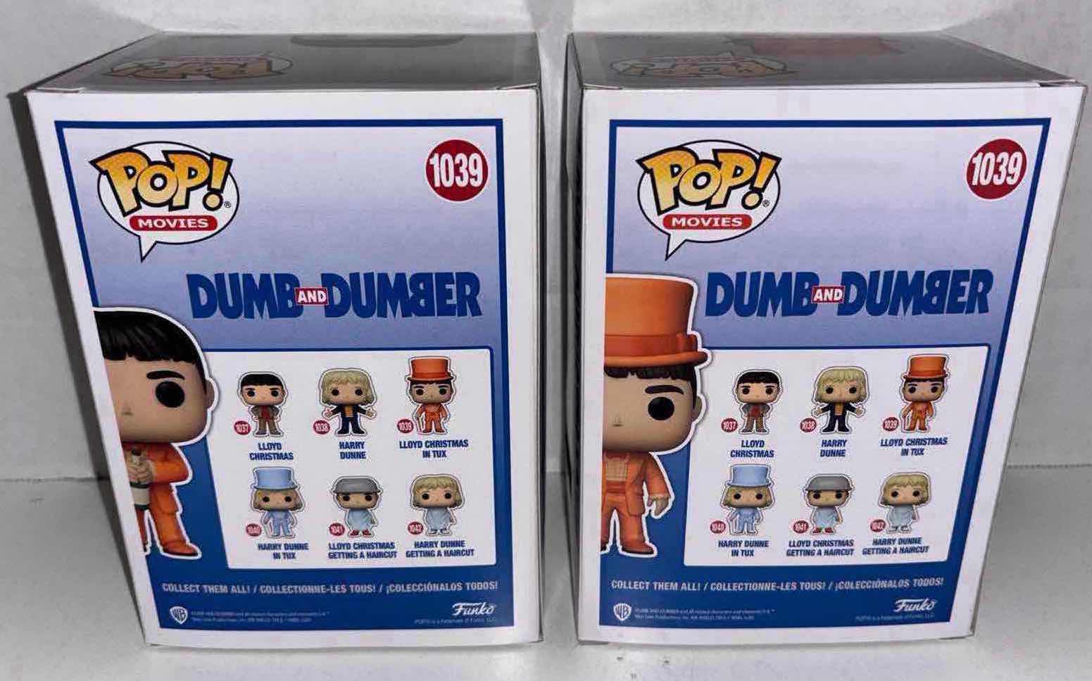 Photo 3 of NEW 2-PACK FUNKO POP! MOVIES DUMB & DUMBER VINYL FIGURE, #1039 LLOYD CHRISTMAS IN TUX (LIMITED CHASE EDITION) & #1039 LLOYD CHRISTMAS IN TUX W/TOP HAT