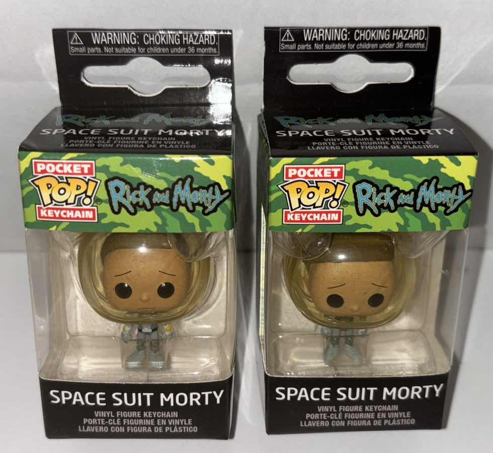 Photo 1 of NEW 2-PACK FUNKO POP! POCKET POP KEYCHAIN, RICK AND MORTY “SPACE SUIT MORTY”