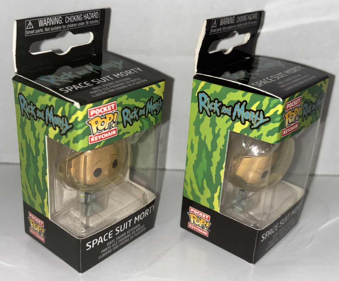 Photo 2 of NEW 2-PACK FUNKO POP! POCKET POP KEYCHAIN, RICK AND MORTY “SPACE SUIT MORTY”